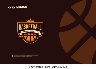 Basketball club logo, Basketball tournament emblems template. Sport team identity, E-Sport badge design vector illustrations