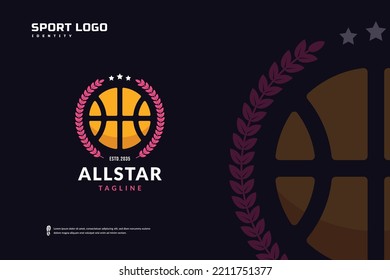 Basketball club logo, Basketball tournament emblems template. Sport team badge vector design
