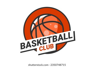 basketball club sign Badge. Basketball logo with shield background vector design. Vector illustration. 