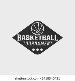 basketball club vintage badge logo vector illustration template icon graphic design