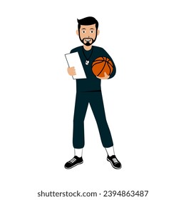 Basketball Coach Character Design Illustration vector eps format , suitable for your design needs, logo, illustration, animation, etc.