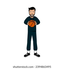 Basketball Coach Character Design Illustration vector eps format , suitable for your design needs, logo, illustration, animation, etc.