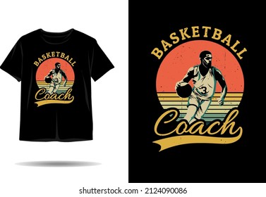 Basketball coach silhouette t shirt design