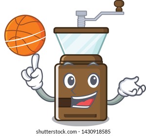 With basketball coffee grinder isolated in the mascot