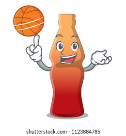 With basketball cola bottle jelly candy character cartoon