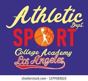 Basketball and college graphic design vector art