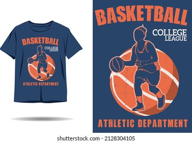 Basketball college league silhouette t shirt design