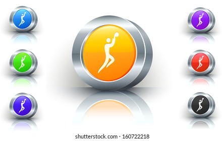 Basketball Color Button Set