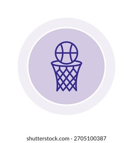 Basketball color circle icon , vector, pixel perfect, illustrator file 