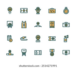 Basketball Colored Icon. Sport and Competition Theme.
