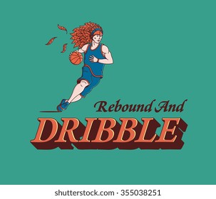 Basketball colored sport illustration for any use