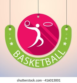 Basketball - Colorful Sports Icon / Tag
