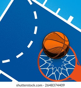Basketball und bunter Logo-Hintergrund