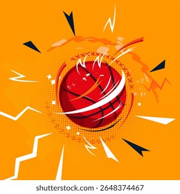 Fondo de baloncesto y logotipo colorido