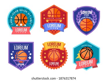 Basketball comand emblem. Illustration in flat style. Vector