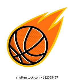 Basketball comet fire tail flying