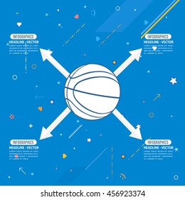 Basketball Concept Geometric Elements Background, Infographics Template