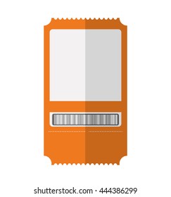 Basketball concept represented by ticket icon. isolated and flat illustration 