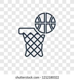Basketball concept vector linear icon isolated on transparent background, Basketball concept transparency concept in outline style