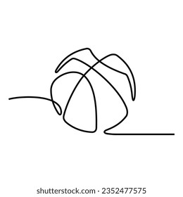 Basketball. Continuous line. Hand drawn. One line. Logo design. Vector. illustration
