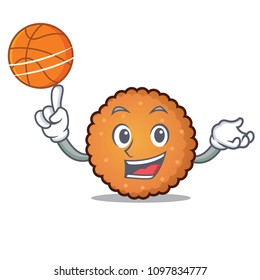 With basketball cookies character cartoon style