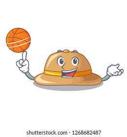 With basketball cork hat isolated on the mascot