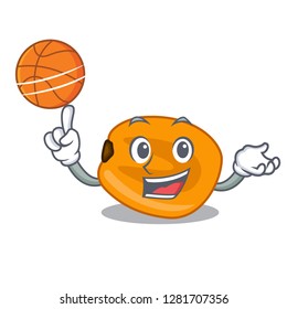 With basketball corn nuts in the character bowl