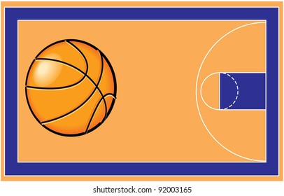 Basketball and Court
