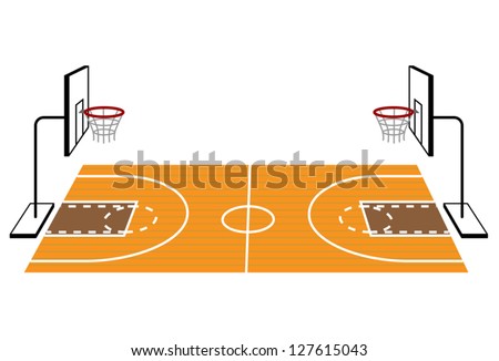 Basketball Court Stock Vector (Royalty Free) 127615043 - Shutterstock