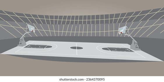 Basketball court arena. vector illustration