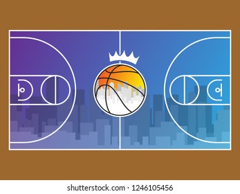 Basketball court Background Vector illustration