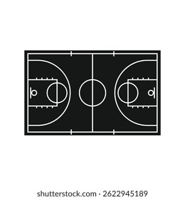 Basketball court black background template