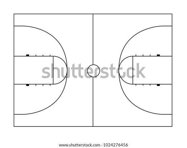 Basketball Court Field Vector Illustration Background Stock Vector ...