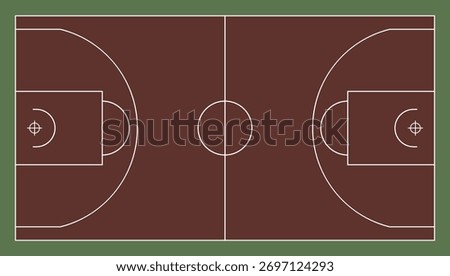 Basketball court. Flat vector. Basketball court icon. Basket ball playground, mockup. Basketball. Stadium. Vector illustration.