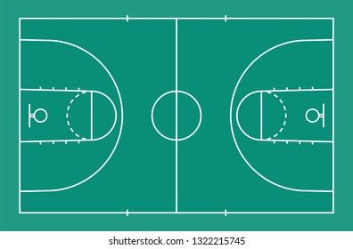 Basketball court floor with line for background. Basketball field. Vector illustration.