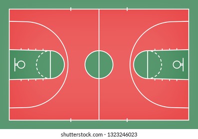 Basketball court floor with line for background. Basketball field. Vector illustration.