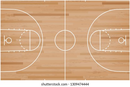 Basketball Court Floor Line On Wood Stock Vector (Royalty Free) 1322025227