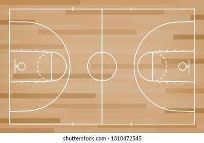 Basketball Field Top View Vector Illustration Stock Vector (Royalty ...