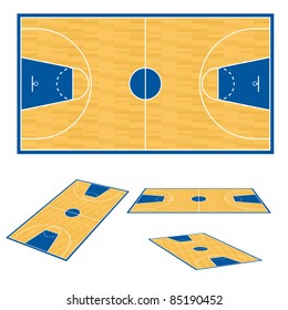 Basketball court floor plan. Illustration on white background.