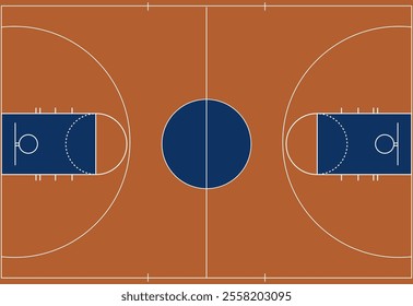 Basketball court floor vector icon. Basketball floor court illustration. Basketball sports field