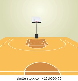 Basketball court. front view.  vector illustration