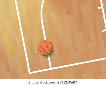 Basketball and basketball court  horizontal shows the corner of court vector illustration graphic EPS 10
