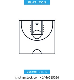 Basketball Court Icon Vector Design Template