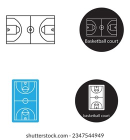 basketball court icon vector template illustration logo design
