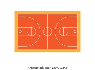 Basketball court illustration with lines