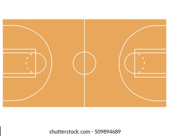 Basketball Court Illustration With Lines