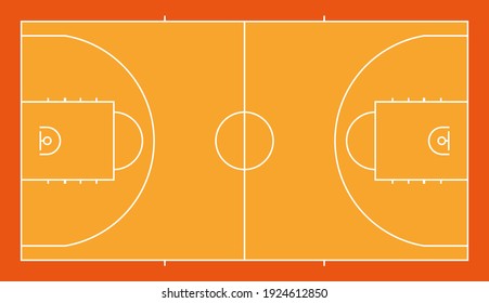 Basketball court isolated vector illustration.