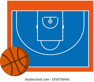 Basketball court isolated vector illustration.