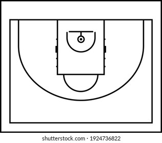 Basketball court isolated vector illustration.