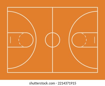 Basketball court layout. Sport game flooring background.